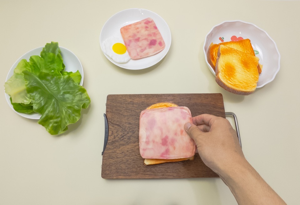 Assemble a sandwich, human demonstration frame 1