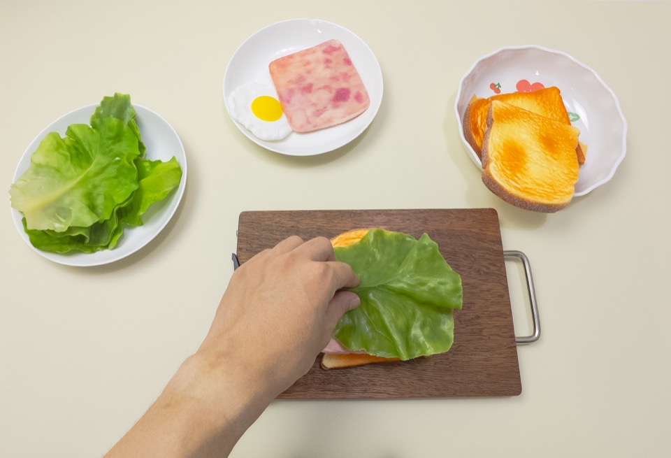 Assemble a sandwich, human demonstration frame 2